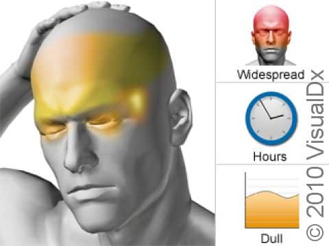 A tension headache involves mild-to-moderate head discomfort, generally on both sides of the head. A tension headache can last from 30 minutes to several days.